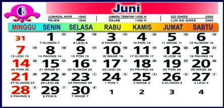 Kalender Juni 2009