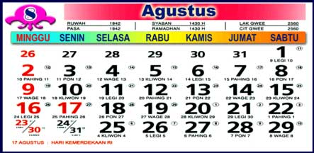 Kalender Agustus 2009