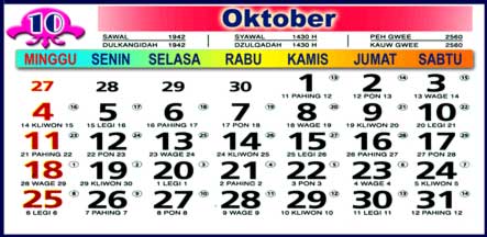 Kalender Oktober 2009