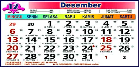 Kalender Desember 2009